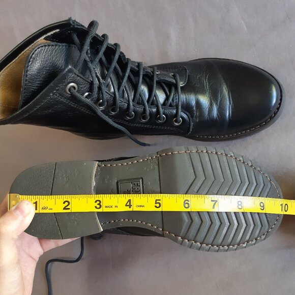 Frye Veronica Lace-Up Black Leather Combat Boot - Picture 13 of 14